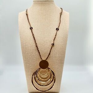 Elegant Gold-Tone Leather Necklace
